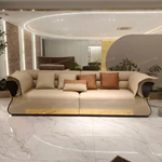 Modern Luxury Seating Collection with Natural Wood Veneer, Handwoven Craftsmanship & Gold Stainless Steel Accents